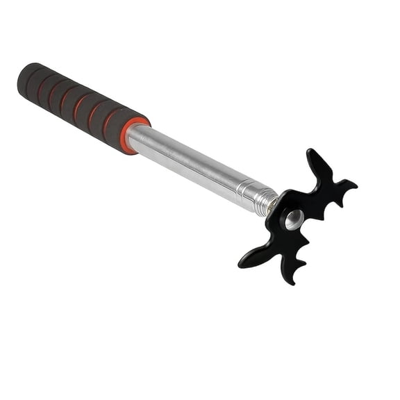 EVA Grip Retractable Pool Cue Bridge Stick with Crown Head, Stainless Steel Telescopic Billiard Rest, 3-in-1 Adjustable Cue Support for Snooker & Table Tennis
