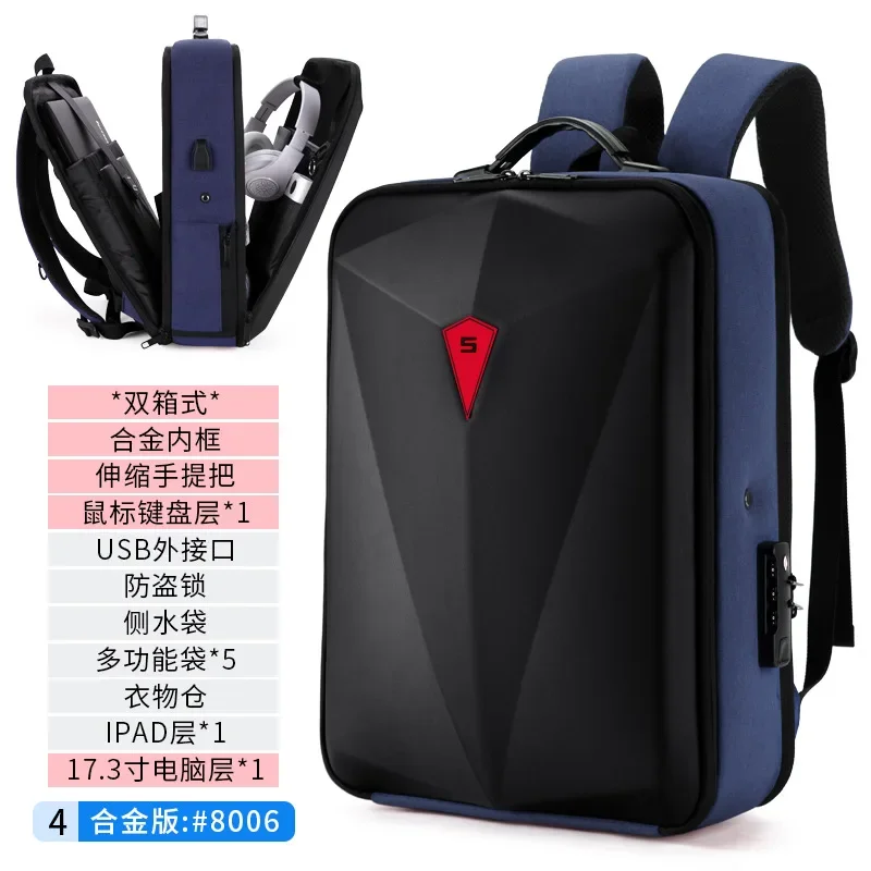 EVA Hard Shell Business Men's Backpack Theft Smart Laptop Bag Men ...