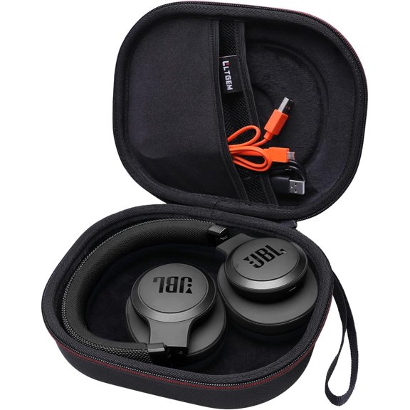 EVA Hard Travel Case for Over-Ear Bluetooth Headphones, Compatible with JBL Live & Tune Series Headphones, Protective Storage Shell with Soft Interior, Black