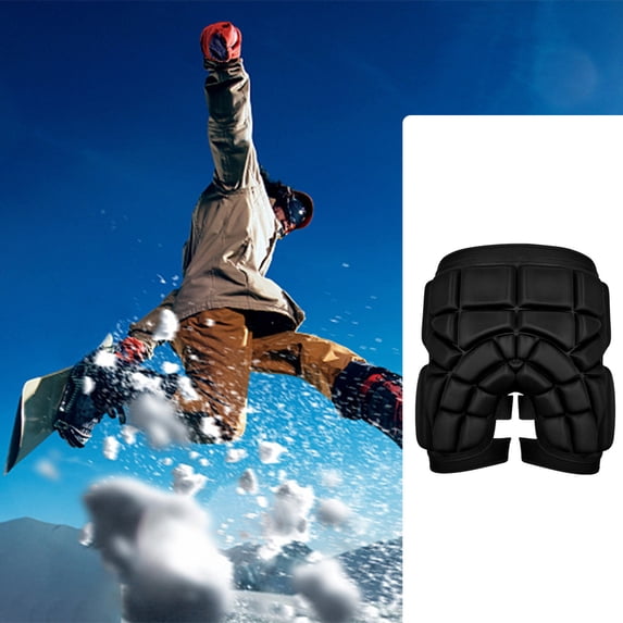 EVA Hip Pads for Roller Skating, Skiing & Skateboarding - Adjustable Protective Gear for Adults & Kids, Fall Protection, Breathable Material, Black (Sizes XXS-XL) - 1Pc