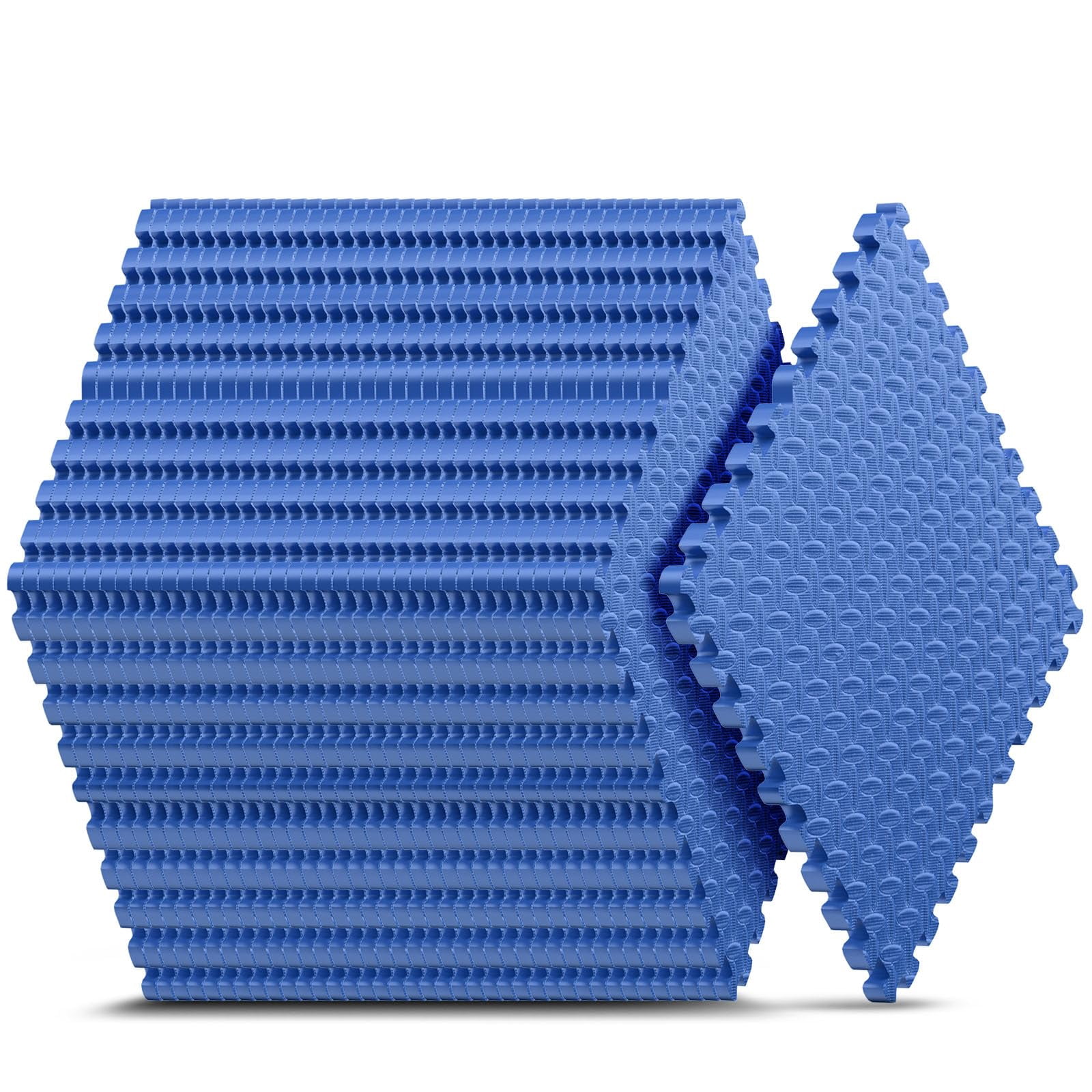 EVA Interlocking Foam Floor Tiles Blue 12 Pack (48 SF) Home Gym Workout and Kids' Play Mat