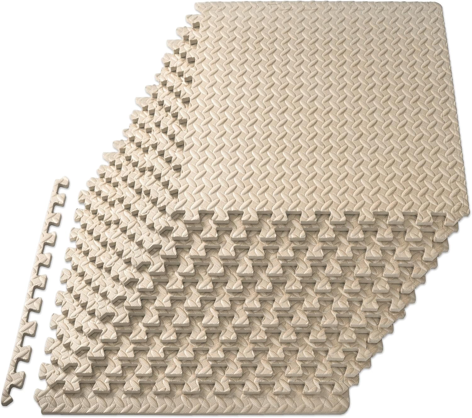 EVA Interlocking Foam Floor Tiles, ½-inch Exercise Puzzle Mat for Home Gym, Workout Equipment, Kids Play Areas