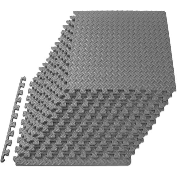 EVA Interlocking Foam Floor Tiles, ½-inch Exercise Puzzle Mat for Home Gym, Workout Equipment, Kids Play Areas