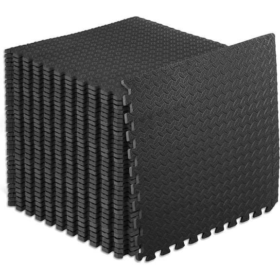 EVA Interlocking Foam Floor Tiles, ½-inch Exercise Puzzle Mat for Home Gym, Workout Equipment, Kids Play Areas