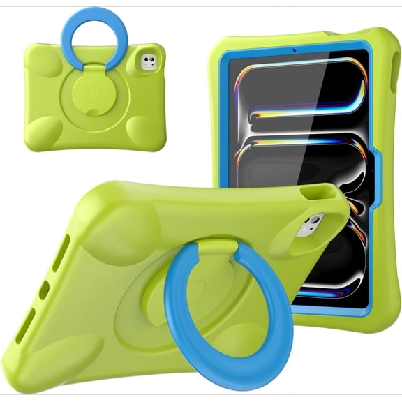 EVA Kid-Proof Ipad Case for iPad Pro 11 inch M4 Shockproof Heavy Duty Cover with Stand, Design for Kids Children
