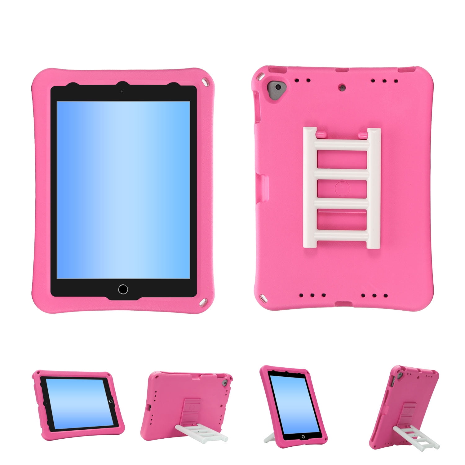 BMOUO Case for iPad Mini 1 2 3 with Built-in Screen Protector, Shockproof Lightweight Hard Cover Handle Stand Kids Case
