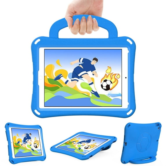 EVA Kids Case for iPad 9th/ 8th/ 7th Generation 10.2-inch (2021/2020/ 2019), Lightweight Convertible Handle Stand Child-Proof Shockproof Case for iPad 9 8 7 Gen 10.2 Inch, Blue