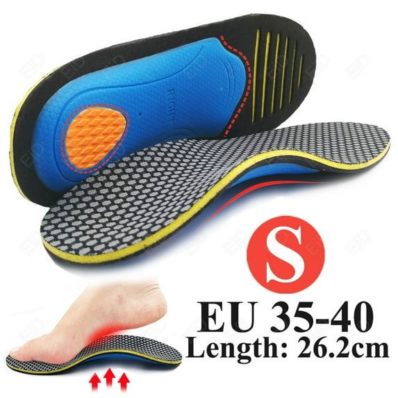 EVA Orthopedic Insoles Orthotics flat foot Health Sole Pad for Shoes insert Arch Support pad for plantar fasciitis Feet Care S EU 35-41 1 Pair
