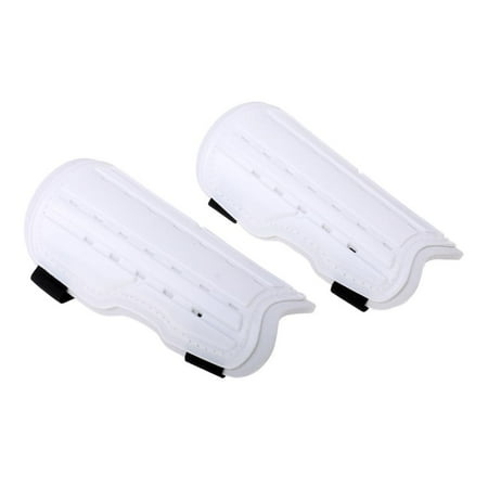 EVA Padded Soccer Football Shin Guards Pads Protector & Adjustable Straps White
