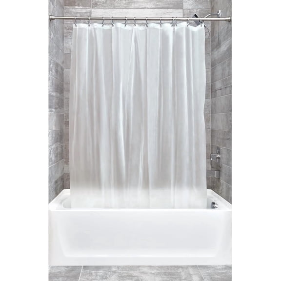 EVA Plastic Shower Curtain Liner, Mold and Mildew Resistant Plastic Shower Curtain for use Alone or With Fabric Curtain, 54 x 78 Inches, Frost