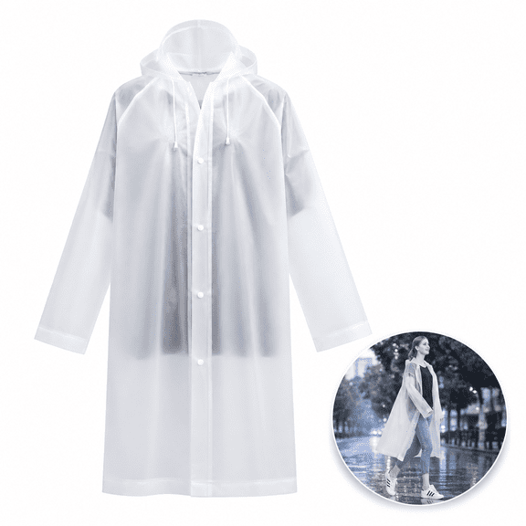 Artrylin EVA Rain Poncho for Men & Women, Reusable Waterproof Long Raincoat with Hood, Lightweight Clear Rain Wear for Camping, Hiking, Outdoor