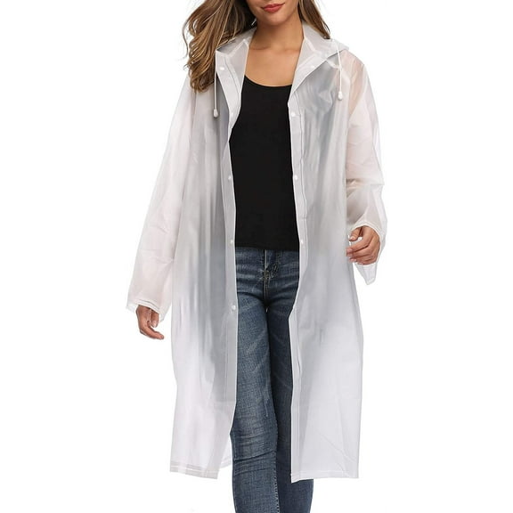 EVA Raincoat Waterproof Rain Poncho Reusable Unisex Men Women Long Clear Rain Wear