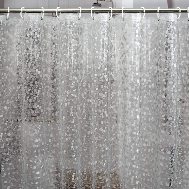 EVA Shower Curtain Liner with Pebbles, WaterRepellent Liner, Semi