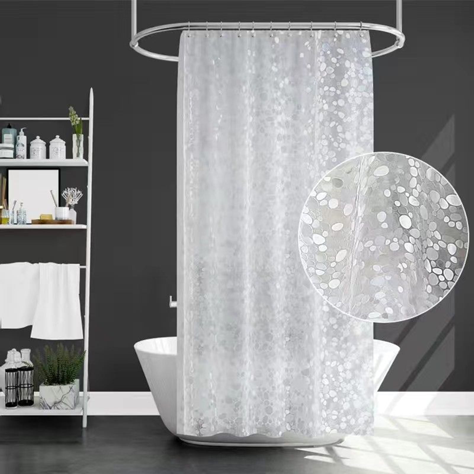EVA Shower Curtain Liner 3D Texture Design Odor-Free with Rustproof ...