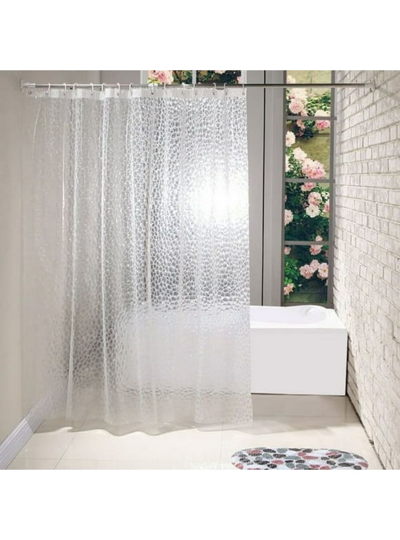 EVA Shower Curtain Liner Waterproof 3D Water Cube Clear Bathroom Shower Curtains 78" x 72" No Chemical Smell Extra Long for Shower Stall Bathtubs