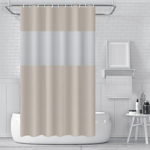 EVA Shower Curtain Waterproof Bathroom Curtain with Hooks, No Punch Thickening Fabric Liner for Bathtub, Mold Mildew Resistant, Easy to Clean, Extra Wide Grommets, Modern Home Bath Decor