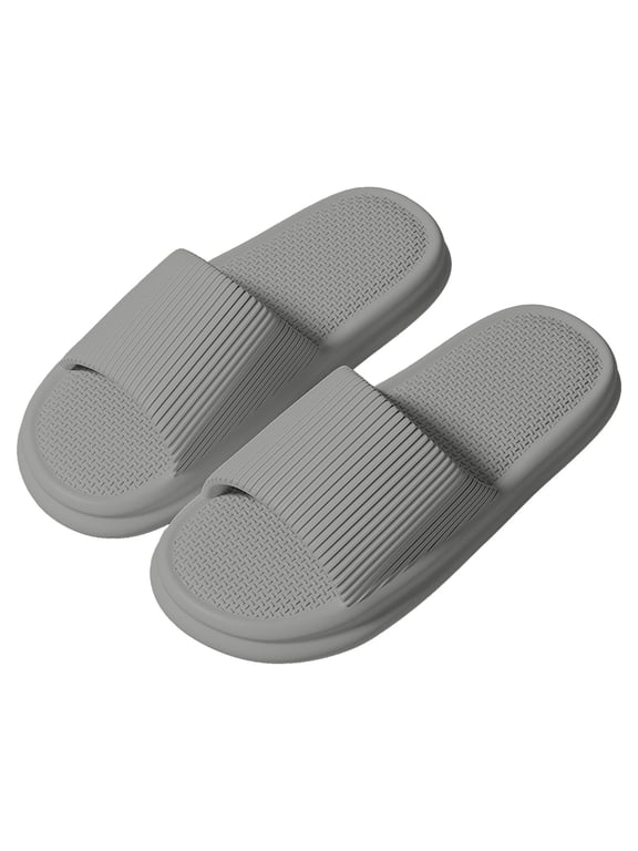 EVA Shower Slide Sandals Gray, Thick Sole Grip Pool Slides, Size 42-43, 16.5 In Footbed