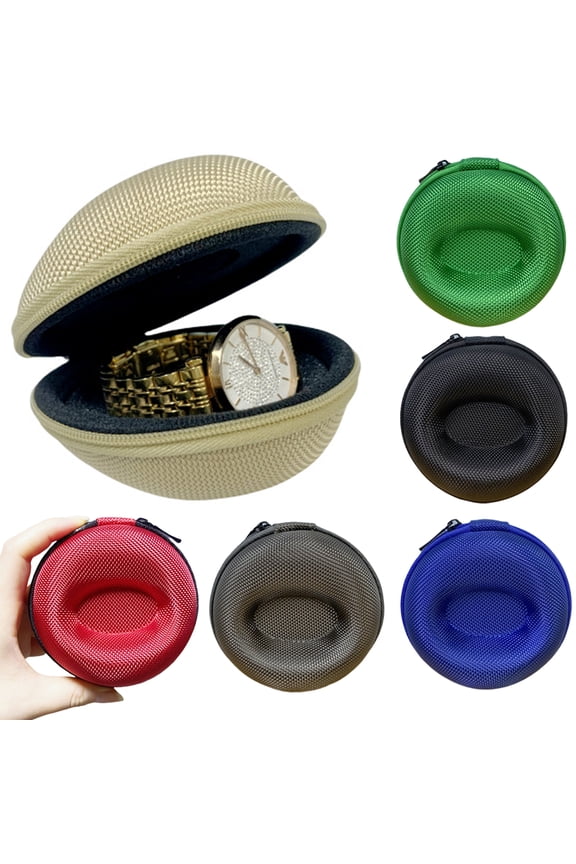 EVA Single Watch Travel Case - Portable Watch Box Organizer Travel Watch Case 1 Slot for Men & Women - Fits all Wristwatches & Smart Watches up to 50mm, 1pcs
