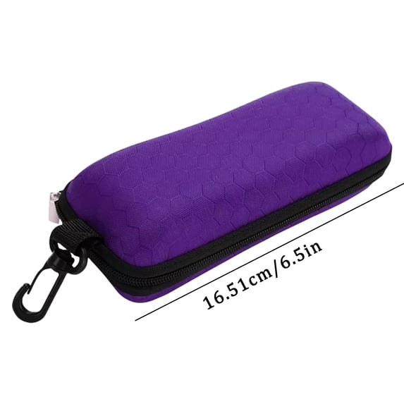 EVA Sunglasses Case, Hard Shell Protective Eyewear Box with Zipper, Shockproof Glasses Holder for Travel, Red