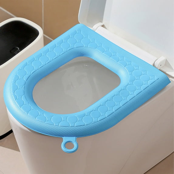 EVA Toilet Seat Cover, Lightweight, Rainproof, Non-Absorbent, Comfortable, Self-Adhesive Installation, Washable, Fits Most Standard Toilets