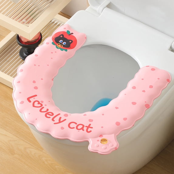 EVA Toilet Seat Cushion Waterproof Soft Thick Pad with Handle Non-Slip Universal U-Shape Washable for Bathroom