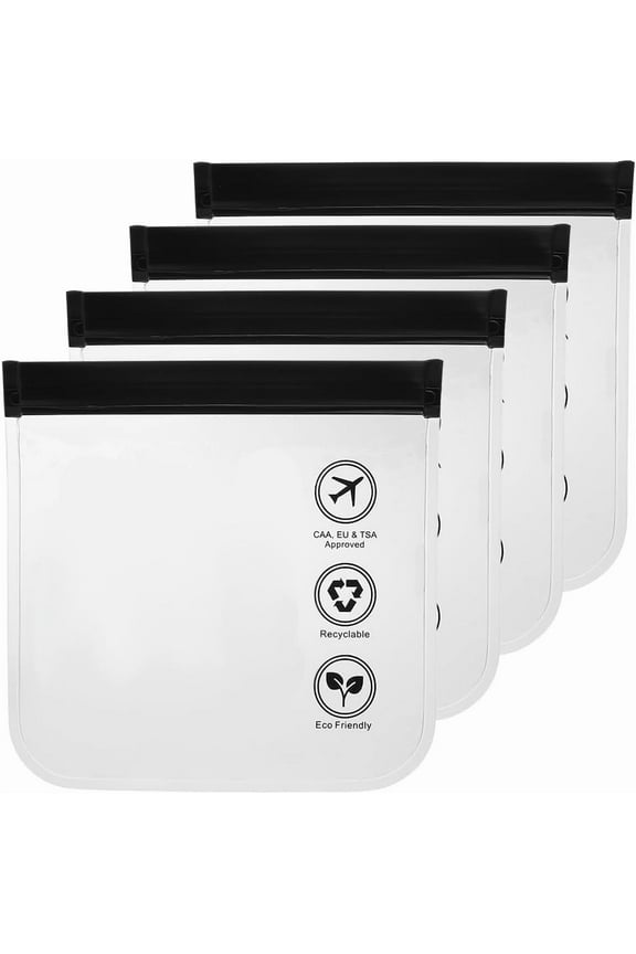 EVA Top Sealed Leakproof TSA Approved Toiletry Bags Portable Travel Zipper Makeup Cosmetic Pouches for Men Women Clear 20x20x0.3cm