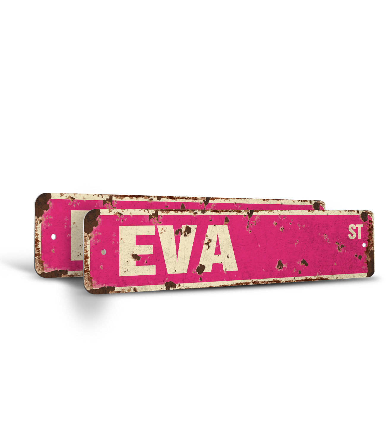 Eva Roa EVA Vintage Style Rustic Street Sign – (2 Pack) Childrens Name Room ...