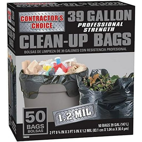 Contractor's Choice 50-Count 39-Gallon Outdoor Construction Trash Bags
