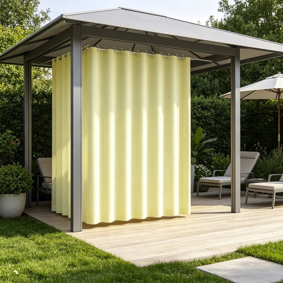 EVA Waterproof Outdoor Curtain Single Panel 78.7x70.9 Inch - Patio Privacy Screen Windproof Sun Shade for Pergola Porch Balcony with Plastic Rings