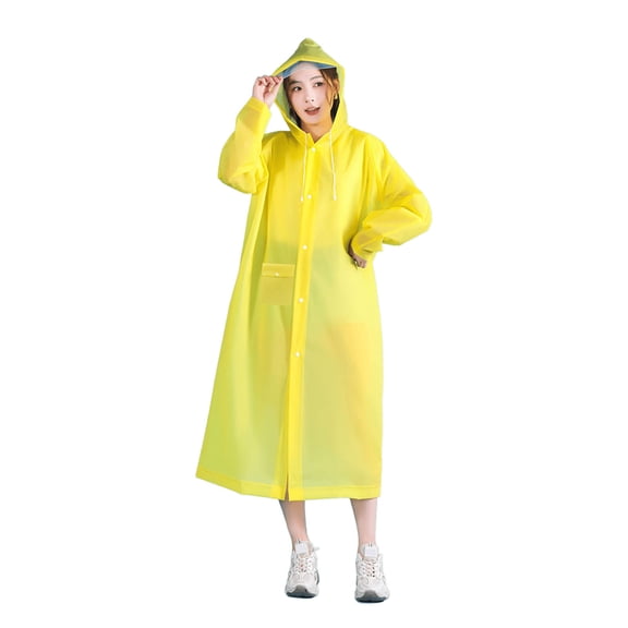 EVA Waterproof Rain Poncho Coat | Lightweight, Foldable, Breathable Outdoor Rain Jacket for Hiking, Camping, Travel | Loose Fit, Easy Clean, Wear-Resistant | 47.2" Long, 26.7" Bust, 30.3" Sleeve, 1