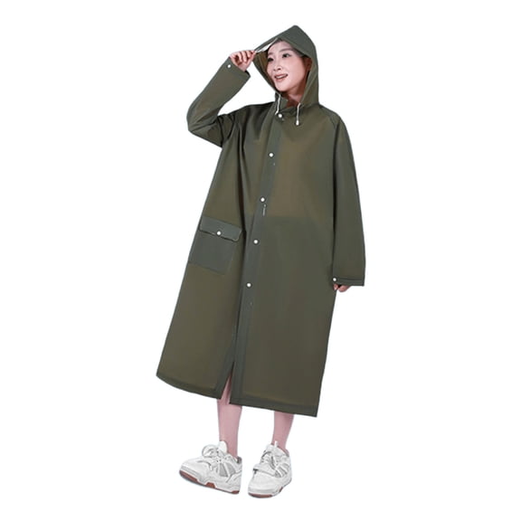 EVA Waterproof Rain Poncho - Lightweight Foldable Design, Breathable Loose Fit, Easy to Clean, for Hiking/Travel/Mountaineering/Outdoor Activities (One Size)