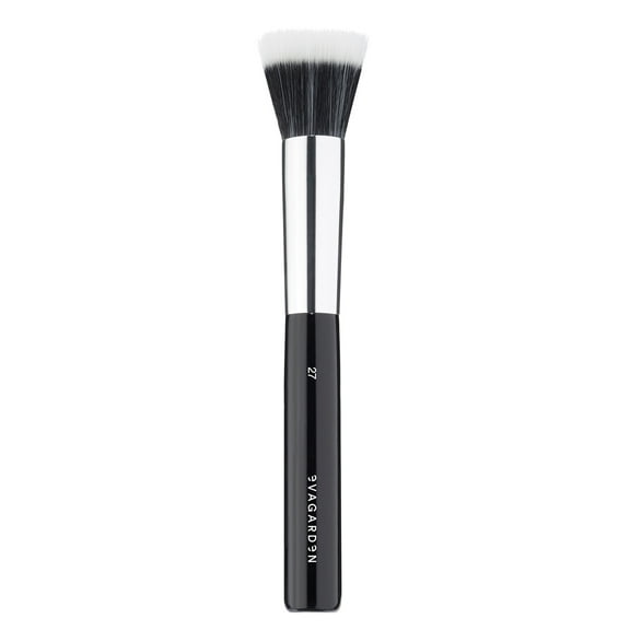 EVAGARDEN Fluid Foundation Brush 27 - Double Fiber Synthetic Yarn Bristles - Guarantees Precise, Uniform Application of Cream and Liquid - Releases Adequate Product for Neat, Smooth Finish - 1 Pc