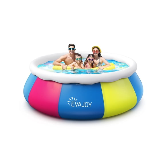 EVAJOY 10FT X 30IN ABOVE GROUND SWIMMING POOL EASY SET Inflatable RING MULTI