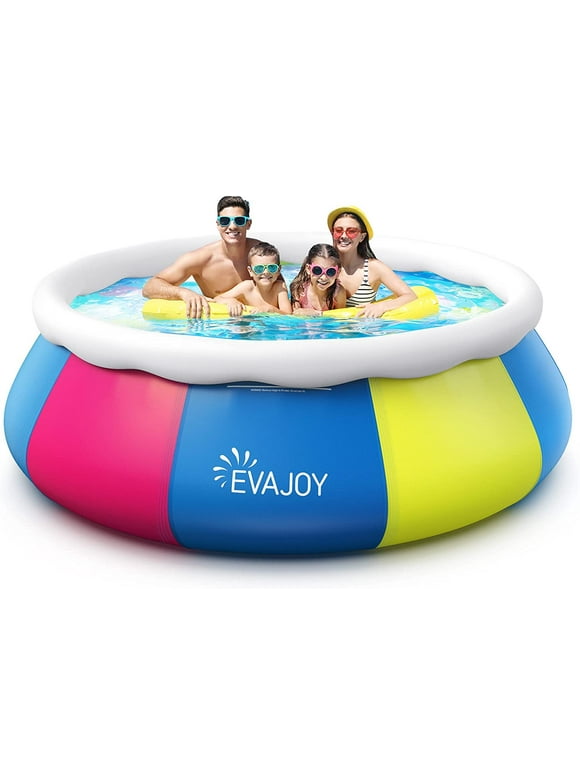 EVAJOY 10ft × 30in Easy Set Inflatable Swimming Pool with Pool Cover - Perfect Above Ground Pool for Family Fun in Your Backyard Garden