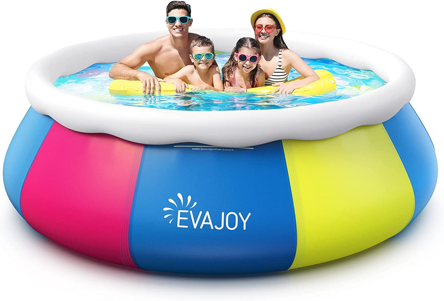 Swimming Pool, EVAJOY 10ft 30in Above Ground Pool Easy Set, Blow Up Pool Kiddie Pool Inflatable Top Ring Swimming Pools for Adults Family Backyard Outdoor with Pool Cover