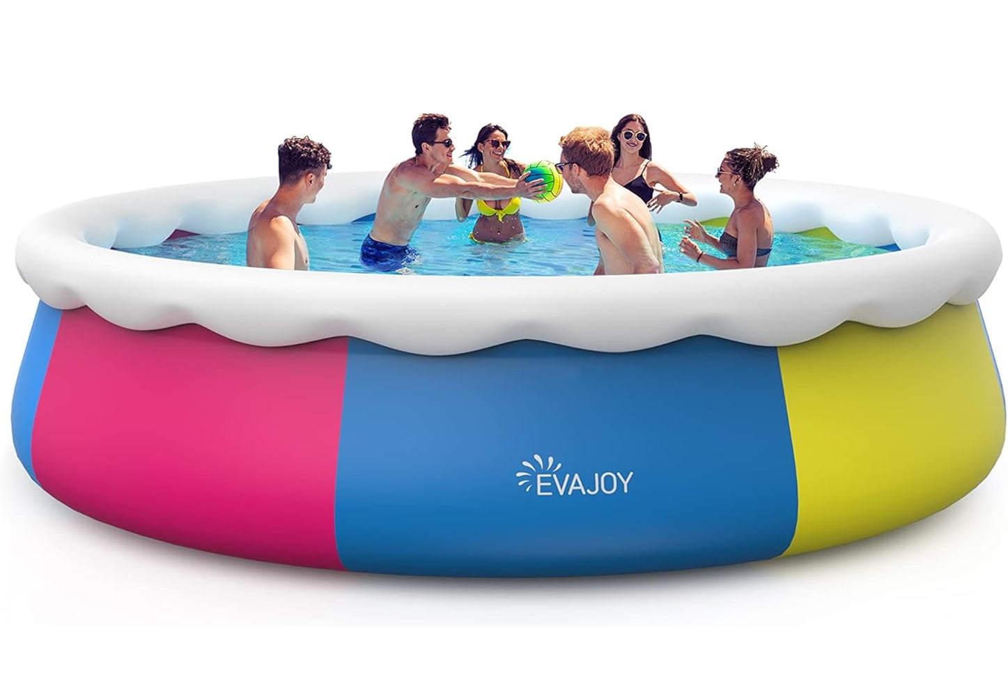 EVAJOY 15ft X 35in Inflatable Top Ring Swimming Pool Set with Pump Blue