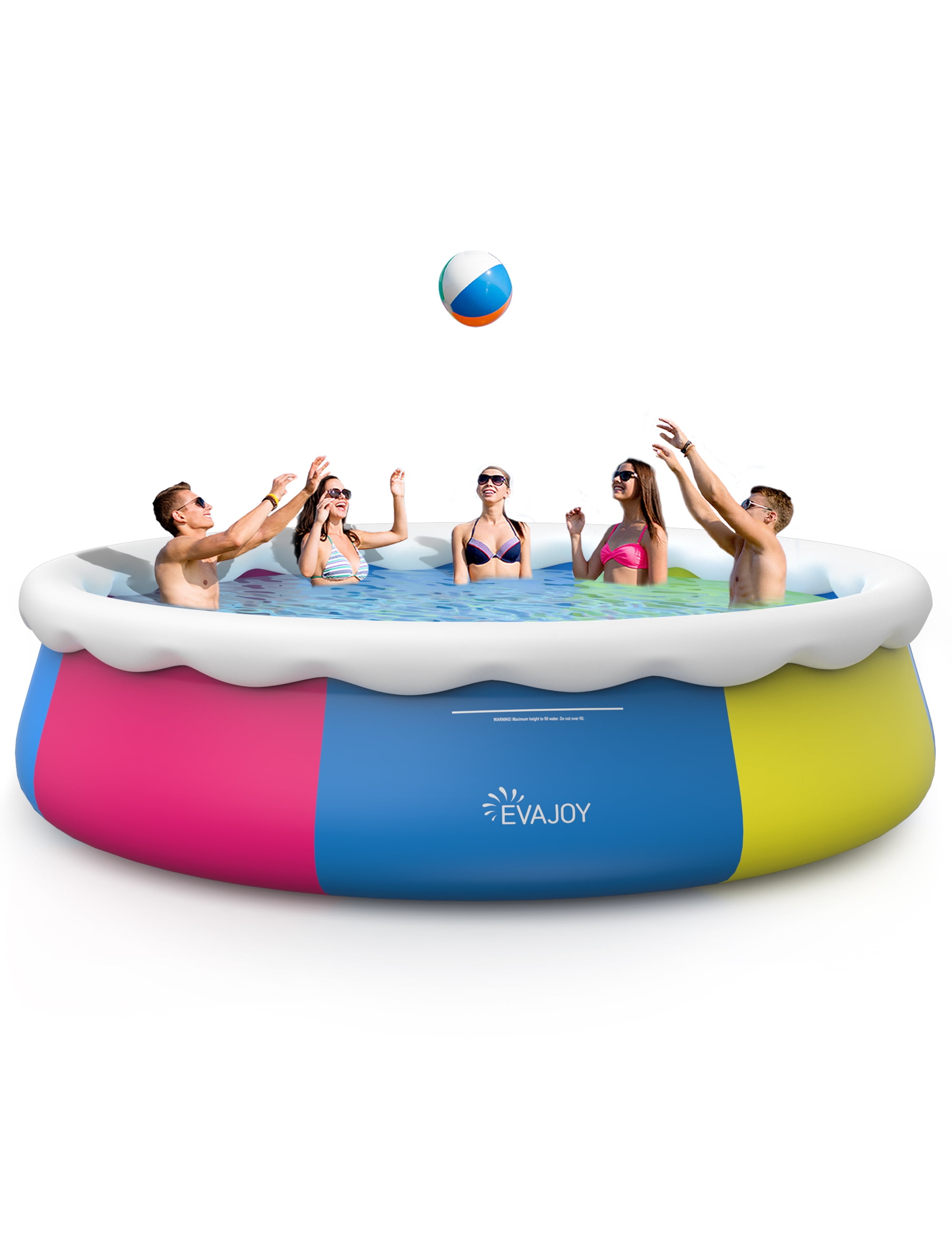 EVAJOY 18ft *48in Above Ground Pool with Filter Pump, Ladder, Ground Cloth and Cover, Easy Setup Inflatable Top Ring Swimming Pool for Adults Backyard Garden Party