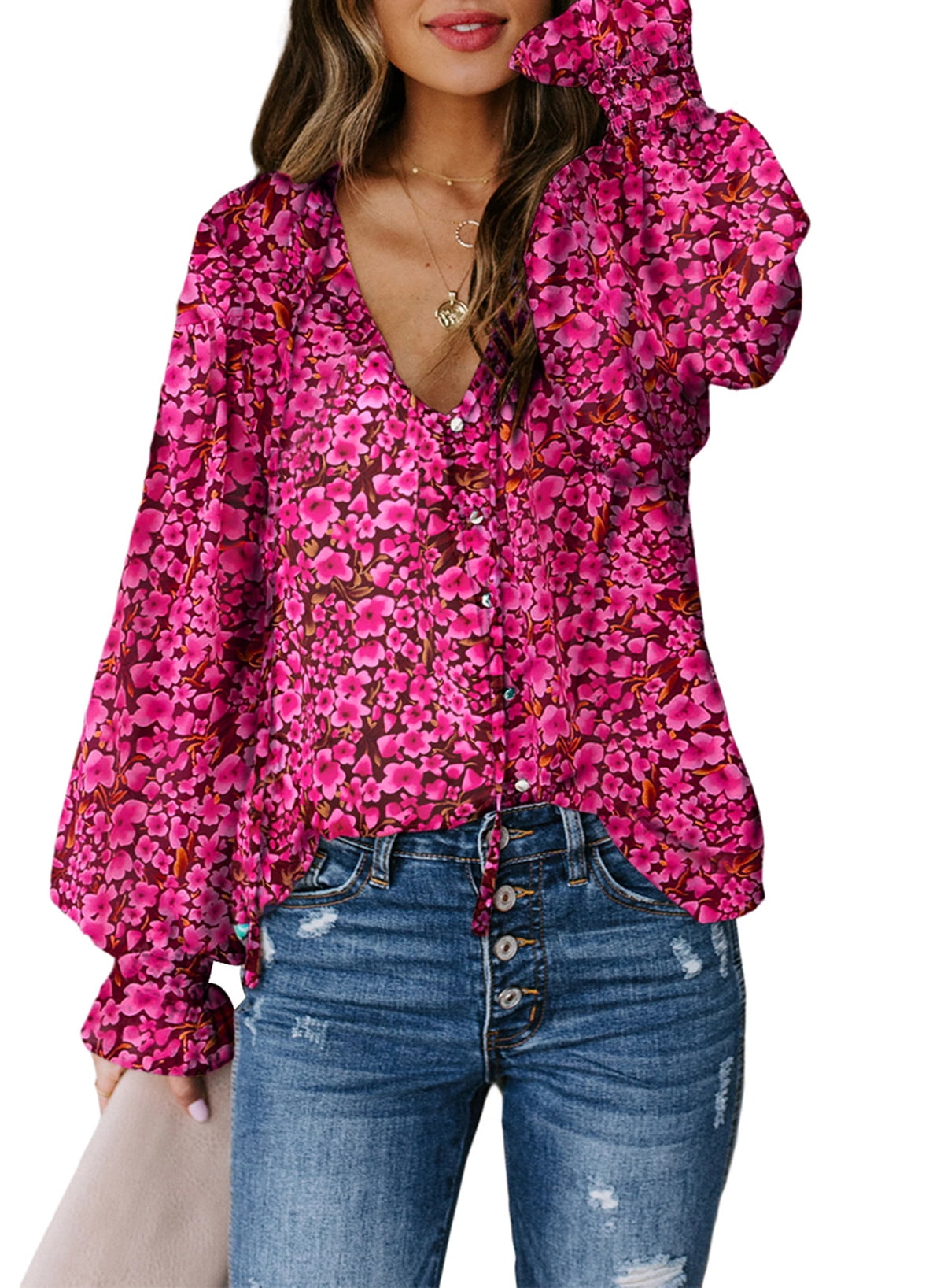 Women Women Tunic Cardigan Tees Pullovers Blouses Drawstring Blouses Solid  Blouse Tops Floral Print Puff Linen Shirts for Women Bulk Tshirts for  Printing Wholesale