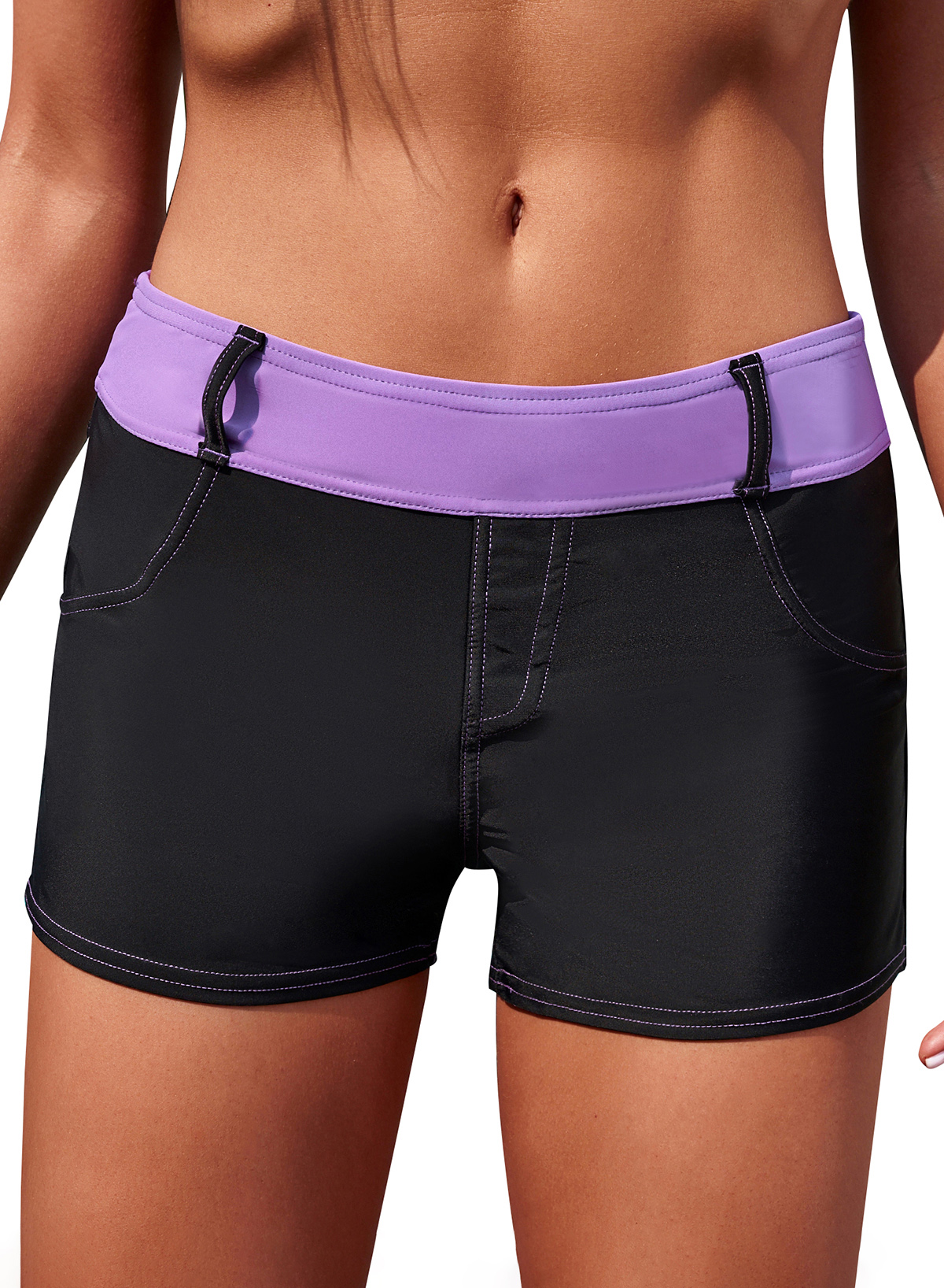 EVALESS Women's Swim Shorts Stretchy Bathing Suit Bottoms Boyshorts