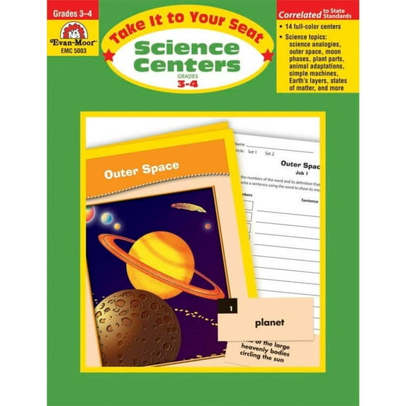 Evan-Moor Take It to Your Seat Science Centers Book, Multiple Grades