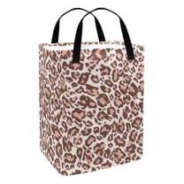 EVANLinism Laundry Hamper Collapsible Laundry Basket Hamper with Handles Waterproof Organizer -Light Pink Leopard Print