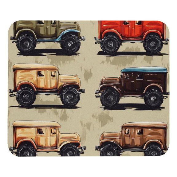 EVANLinism Vintage Monster Trucks Mouse Pad Square Washable Mousepad Anti-slip Rubber Desk Mat Gaming Office