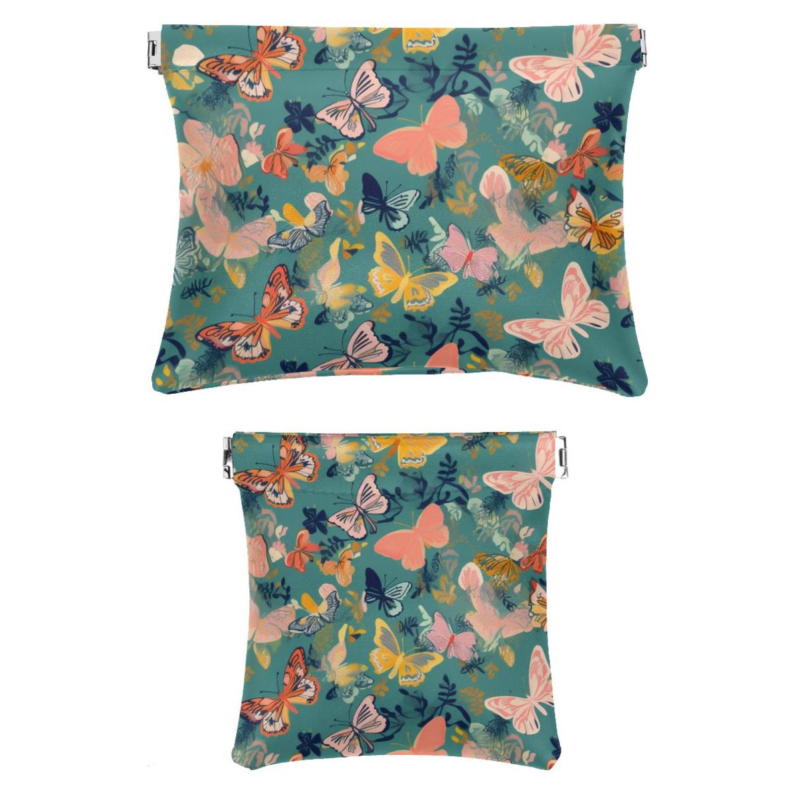 EVANLinsim 2Pcs Pocket Cosmetic Bag, Waterproof Leather Purse