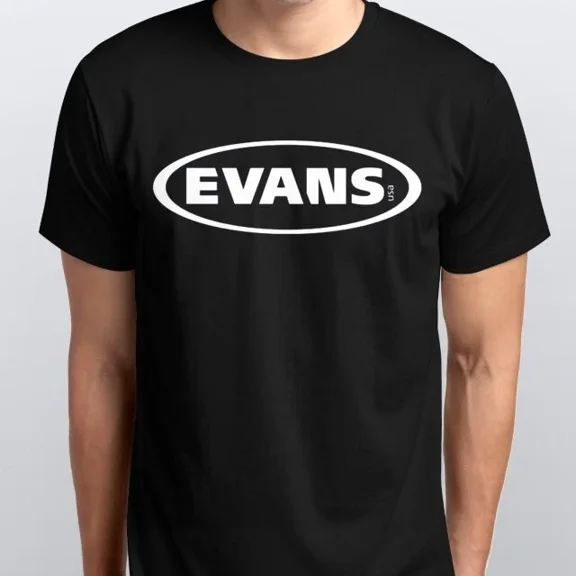 EVANS drumheads NEW T-SHIRT All sizes S M L XL XXL black white