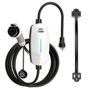 EVDANCE Level 1&2 EV Charger, Electric Vehicle Portable Charger with 25FT Cable, Home EV Charging Station for J1772 Electric Cars, 12A 120V/16A 240V, NEMA 5-15 & NEMA 6-20 Plug