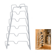 HURRISE Pot Lid Organizer Rack-Cabinet/Wall/Door/Cupboard Mounted Iron Lid  Storage Rack Holder for Pot Saucepans Pan Lids-5 Lids