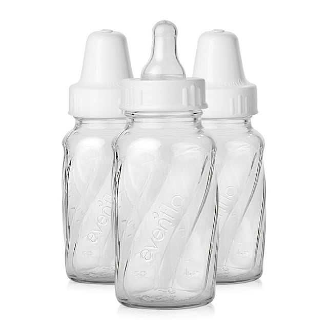 Evenflo 3-Pack Customflow Glass Bottles (4 oz.) - ivory, one size