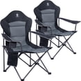 thumbnail image 1 of EVER ADVANCED 2-Pieces Folding Camping Chair High Back for Outdoor, Padded Oversized Lawn Chair for Adults, Supports 400 lbs, Black, 1 of 7