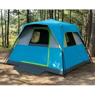 EVER ADVANCED 6 Person Blackout Camping Tent, Instant Family Tents, 60 s Quick Setup, Water-Resistant, Blue