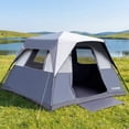 thumbnail image 1 of EVER ADVANCED 6 Person Blackout Camping Tent, Instant Family Tents, 60 s Quick Setup, Water-Resistant, Gray, 1 of 8